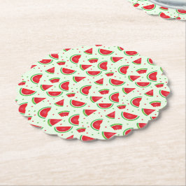 Watermelon Muster Frucht Sommerzeit Grün Untersetzer