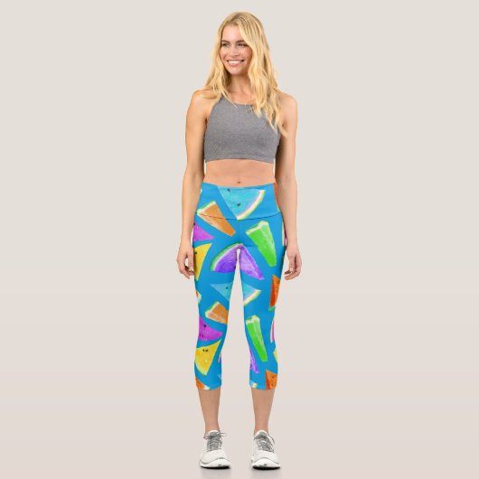 Watermelon-Muster Kreation 10 Capri Leggings (Vorderseite)
