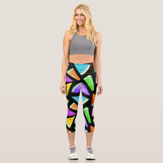 Watermelon-Muster Kreation 7 Capri Leggings (Vorderseite)