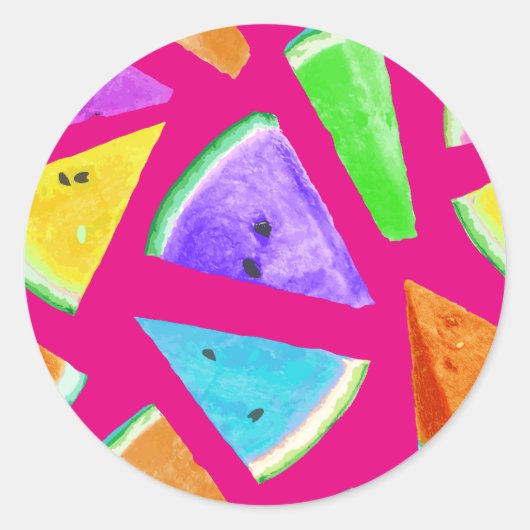 Watermelon-Muster-Kreation 9 Runder Aufkleber (Vorderseite)