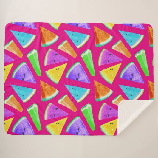Watermelon-Muster-Kreation 9 Sherpadecke (Vorderseite (Horizontal))