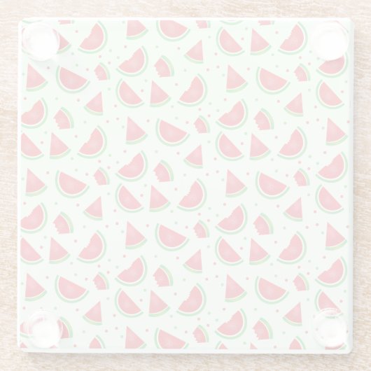 Watermelon Muster Sommerzeit Rotes Licht Glasuntersetzer (Rückseite)