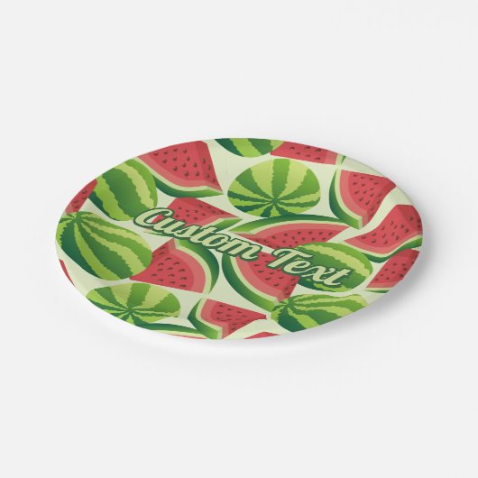 Watermelon-Musterpapierplatte Pappteller (Schrägansicht)