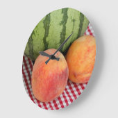 Watermelon N Two Peaches Große Wanduhr (Winkel)