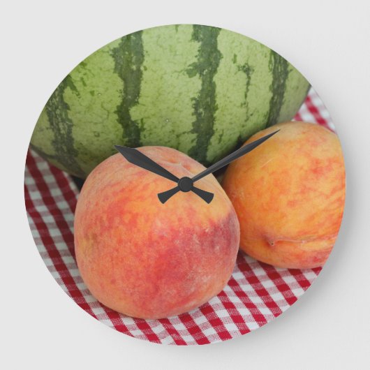 Watermelon N Two Peaches Große Wanduhr (Vorderseite)
