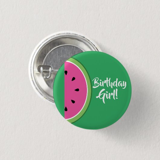 Watermelon Niedlich 1. Geburtstag Button Button (Vorne & Hinten)