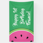 Watermelon Niedlich 1. Geburtstag Party Bannerdeko Banner (Vertikal)