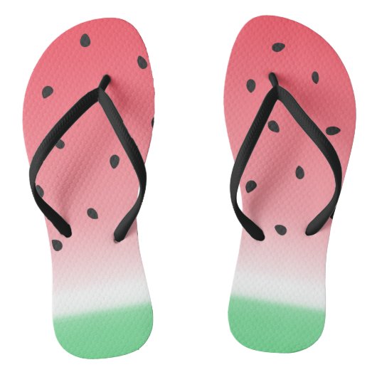 Watermelon Ombre Stripes Badesandalen (Fußbett)