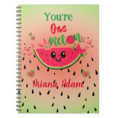 Watermelon One in A Melon Girl's Birthday Name Notizblock (Vorderseite)