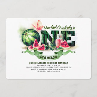 Watermelon One in einem Melon 1. Geburtstag Einlad Einladung
