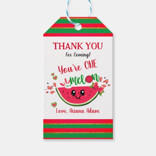 Watermelon One in einem Melon First Birthday Viele Geschenkanhänger (Vorderseite)