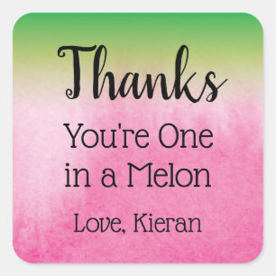 Watermelon One in einem Melon Vielen Dank Quadratischer Aufkleber