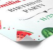 Watermelon One in Melon Birthday Party Willkommen Poster (Ecke)