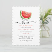 Watermelon One in Melon Erste Geburtstagsparty Einladung (Stehend Vorderseite)