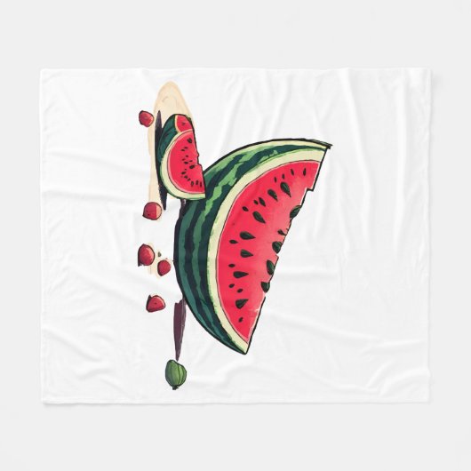 Watermelon Palestine Fleecedecke (Vorderseite (Horizontal))