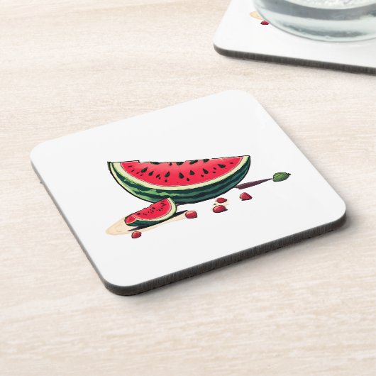 Watermelon Palestine Getränkeuntersetzer (Linke Seite)