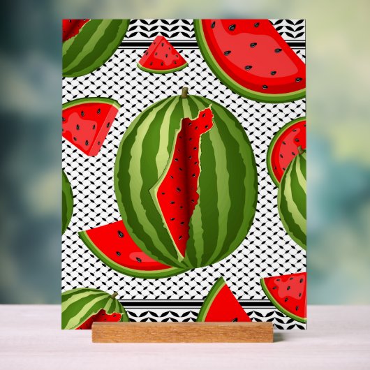 Watermelon Palestine Map Slice Acrylschild (Neutral)