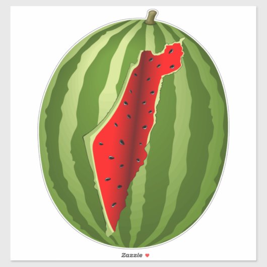 Watermelon Palestine Map Slice Aufkleber (Blatt)