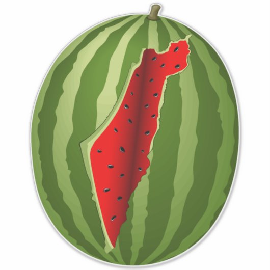 Watermelon Palestine Map Slice Aufkleber (Vorderseite)