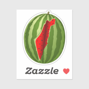 Watermelon Palestine Map Slice Aufkleber
