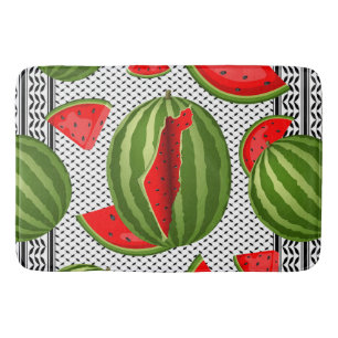 Watermelon Palestine Map Slice Badematte