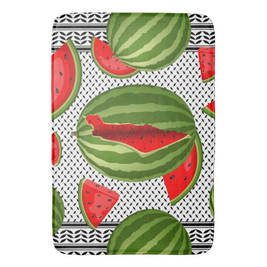 Watermelon Palestine Map Slice Badematte (Vorderseite Vertikal)