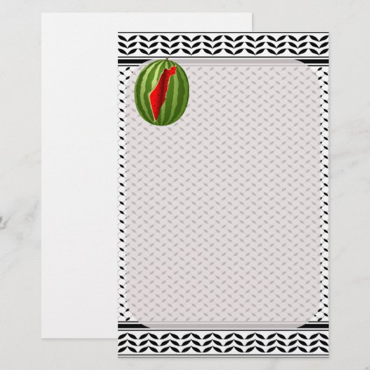 Watermelon Palestine Map Slice Briefpapier (Vorne/Hinten)