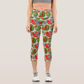 Watermelon Palestine Map Slice Capri Leggings (Vorderseite)