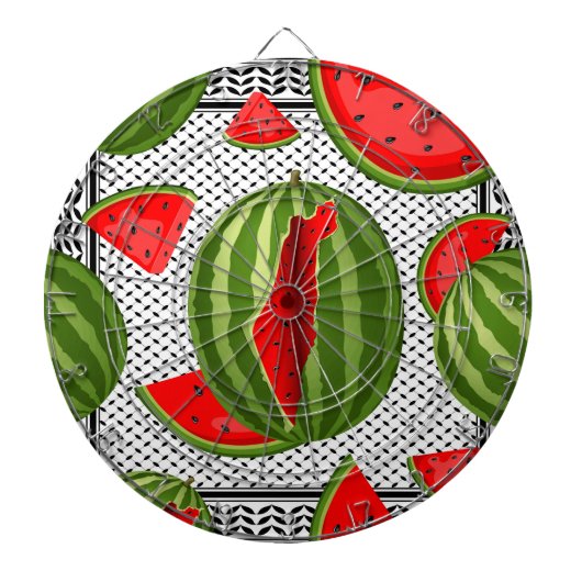 Watermelon Palestine Map Slice Dartscheibe (vorne)