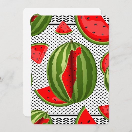 Watermelon Palestine Map Slice Einladung (Vorne/Hinten)