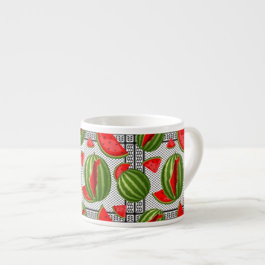 Watermelon Palestine Map Slice Espressotasse (Vorderseite Rechts)