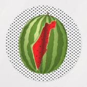 Watermelon Palestine Map Slice Etiketten (Design 1)