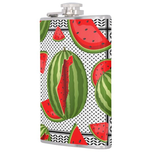 Watermelon Palestine Map Slice Flachmann (Links)