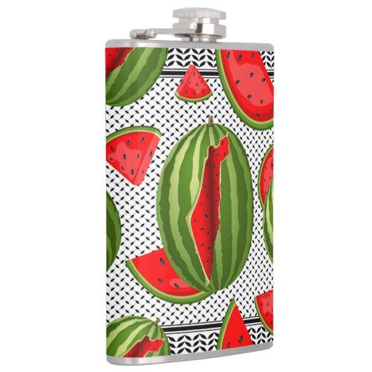 Watermelon Palestine Map Slice Flachmann (Rechts)