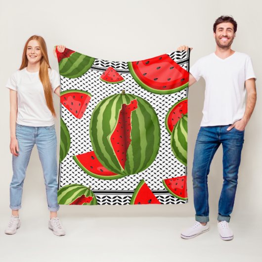 Watermelon Palestine Map Slice Fleecedecke (Beispiel)