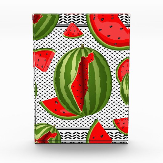 Watermelon Palestine Map Slice Fotoblock (Vorderseite)