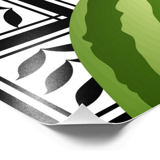 Watermelon Palestine Map Slice Fotodruck (Ecke)