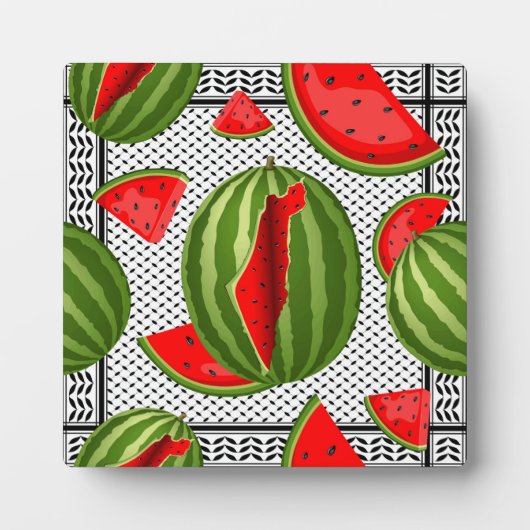 Watermelon Palestine Map Slice Fotoplatte (Vorderseite)