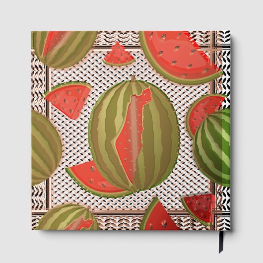Watermelon Palestine Map Slice Gästebuch (Rückseite)