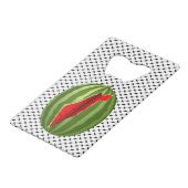 Watermelon Palestine Map Slice Geldbeutel Flaschenöffner (Rückseite Schrägansicht)