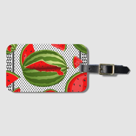 Watermelon Palestine Map Slice Gepäckanhänger (Vorderseite (Horizontal))