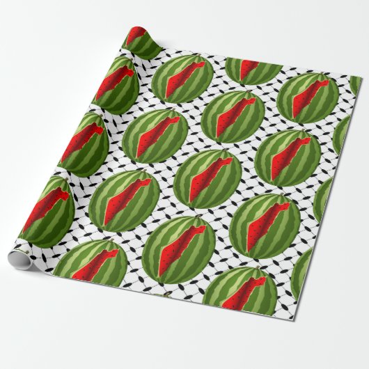 Watermelon Palestine Map Slice Geschenkpapier (Ungerollt)