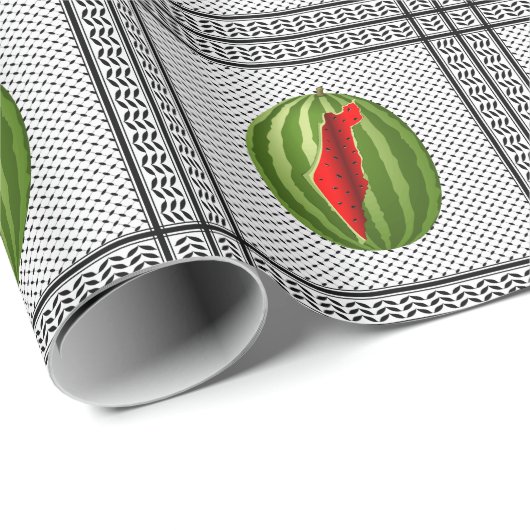 Watermelon Palestine Map Slice Geschenkpapier (Rolleneckpunkt)