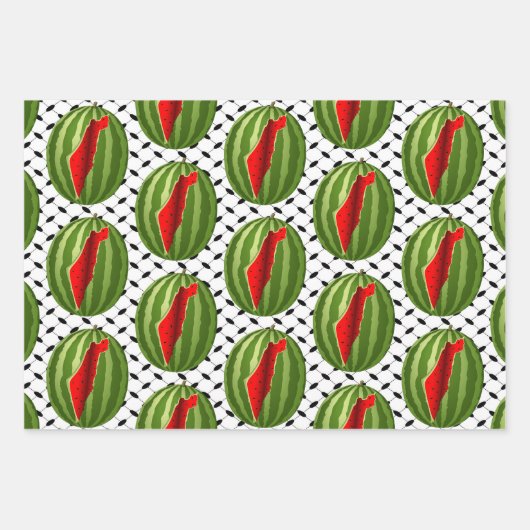 Watermelon Palestine Map Slice Geschenkpapier Set (Vorderseite 3)