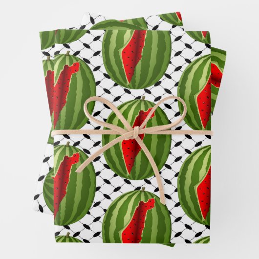 Watermelon Palestine Map Slice Geschenkpapier Set (Beispiel)