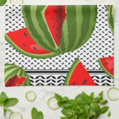 Watermelon Palestine Map Slice Geschirrtuch (Gefaltet)
