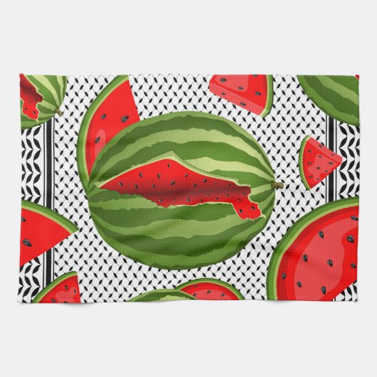 Watermelon Palestine Map Slice Geschirrtuch (Horizontal)