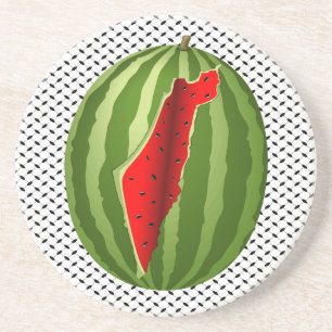 Watermelon Palestine Map Slice Getränkeuntersetzer