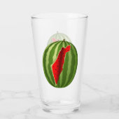 Watermelon Palestine Map Slice Glas (Rückseite)