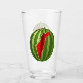 Watermelon Palestine Map Slice Glas (Vorderseite)